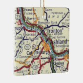 Ashland KY Vintag Map Keramikornament (Rechts)