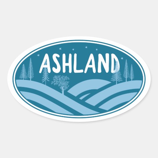Ashland Oregon Outdoor Ovaler Aufkleber (Vorderseite)