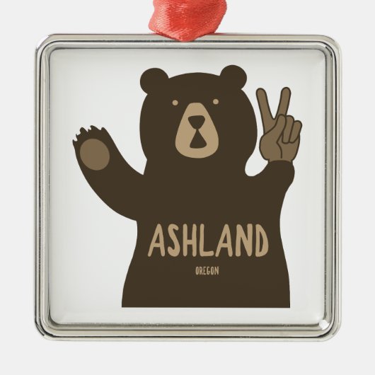Ashland Oregon Peace Bear Ornament Aus Metall (Vorne)