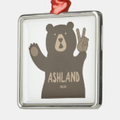 Ashland Oregon Peace Bear Ornament Aus Metall (Links)