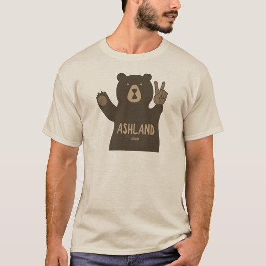 Ashland Oregon Peace Bear T-Shirt (Vorderseite)