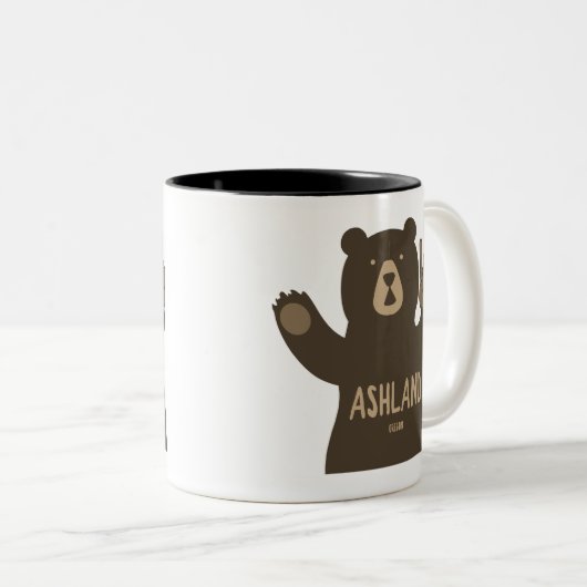 Ashland Oregon Peace Bear Zweifarbige Tasse (VorderseiteRechts)
