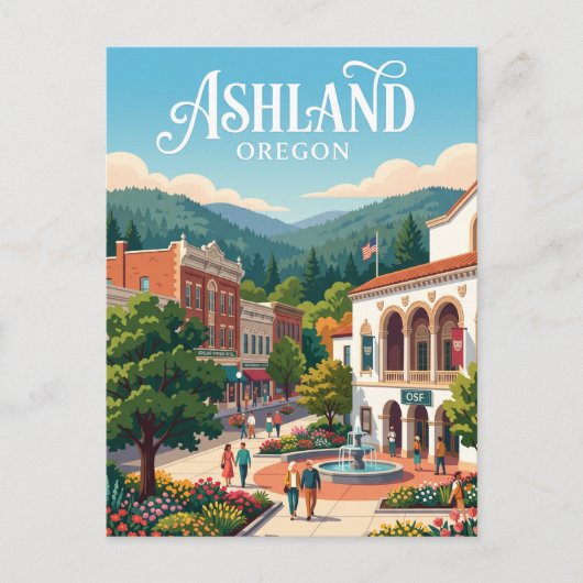 Ashland, Oregon Postkarte (Vorderseite)