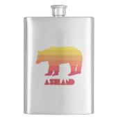 Ashland Oregon Rainbow Bear Flachmann (Vorderseite)