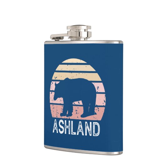 Ashland Oregon Retro Bear Flachmann (Links)