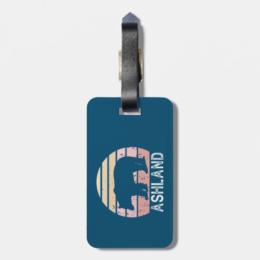 Ashland Oregon Retro Bear Gepäckanhänger (Rückseite vertikal)