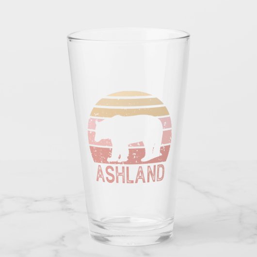 Ashland Oregon Retro Bear Glas (Vorderseite)
