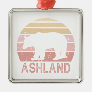 Ashland Oregon Retro Bear Ornament Aus Metall