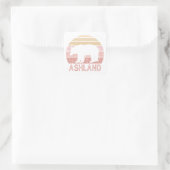 Ashland Oregon Retro Bear Quadratischer Aufkleber (Tasche)
