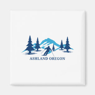 Ashland Oregon Skigebiet Skifahren Skifahrer  Magnet