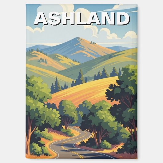 Ashland Oregon Travel Postcard Magnet (Vorderseite)