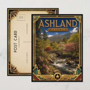 Ashland Oregon Vintage Art Deco Golden Age Postkarte