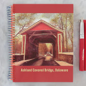 Ashland Red Covered Bridge in Delaware auf Red Not Notizblock