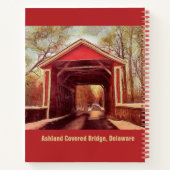 Ashland Red Covered Bridge in Delaware auf Red Not Notizblock (Rückseite)