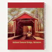 Ashland Red Covered Bridge in Delaware auf Red Not Notizblock (Rückseite)
