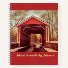 Ashland Red Covered Bridge in Delaware auf Red Not Notizblock