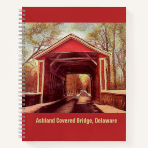 Ashland Red Covered Bridge in Delaware auf Red Not Notizblock