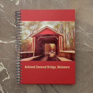 Ashland Red Covered Bridge in Delaware auf Red Notizblock