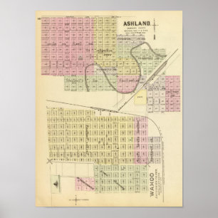 Ashland und Wahoo, Nebraska Poster