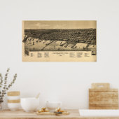 Ashland Wisconsin 1886 Antike Panoramakarte Poster (Küche)