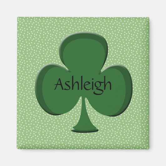 Ashleigh Green Irish Name Magnet - Kleeblatt (Vorne)