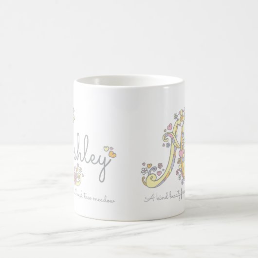 Ashley-Buchstabe Ein Name bedeutet Monogramm-Tasse Kaffeetasse (Mittel)