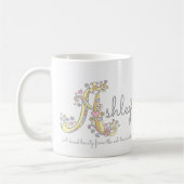 Ashley-Buchstabe Ein Name bedeutet Monogramm-Tasse Kaffeetasse (Links)