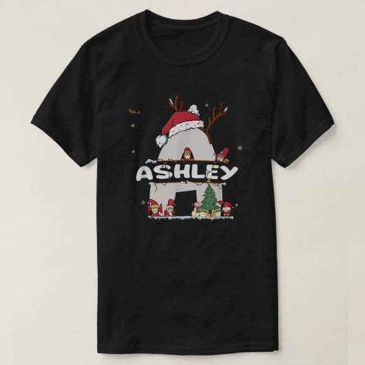 Ashley Christmas w Ashley Name for funny Xmas T-Shirt (Design vorne)