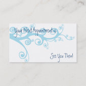 Ashley für blauen Stuhl-Salon Terminkarte (Rückseite)