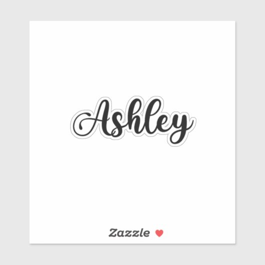 Ashley Name - Handgeschriebene Kalligrafie Aufkleber (Blatt)