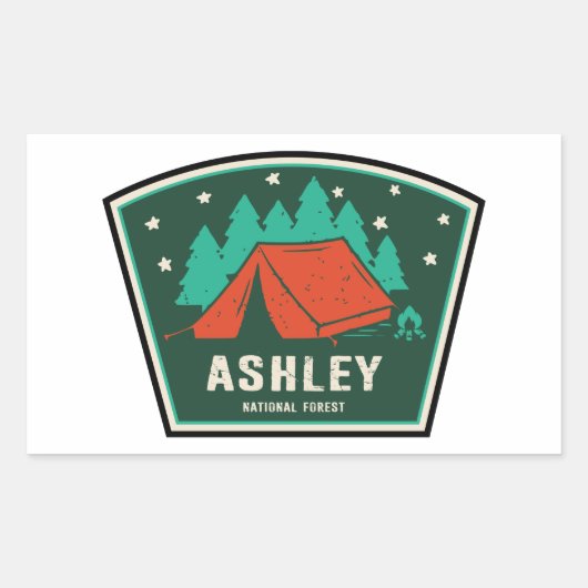 Ashley National Forest Camping Rechteckiger Aufkleber (Vorderseite)