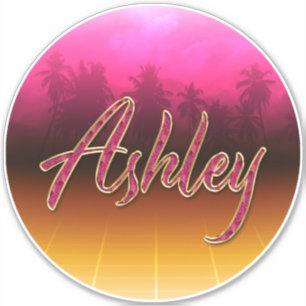 Ashley Vorname Name golden pink Aufkleber Sticker