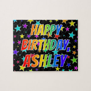 "ASHLEY" Vorname, Spaß "GLÜCKLICHER BIRTHTAG" Puzzle