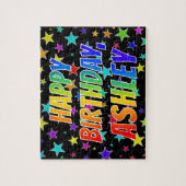 "ASHLEY" Vorname, Spaß "GLÜCKLICHER GEBURTSTAG" Puzzle (Vertikal)
