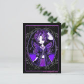 "Ashly" Lila Butterfly Moon Fairy Postcard Postkarte (Stehend Vorderseite)