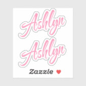 Ashlyn Decorative Name in Pink x2 Aufkleber (Blatt)