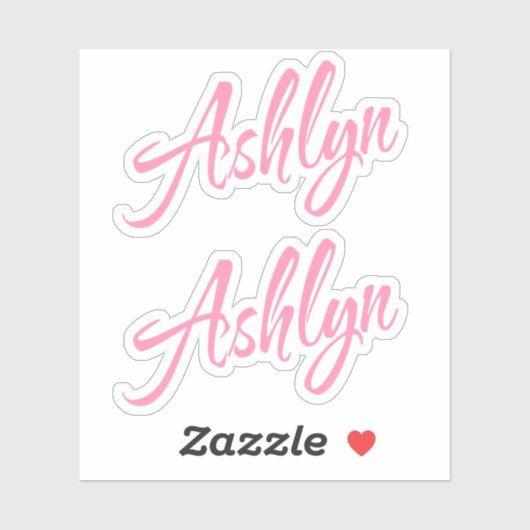 Ashlyn Decorative Name in Pink x2 Aufkleber (Blatt)