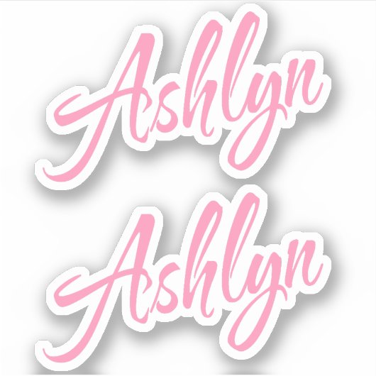 Ashlyn Decorative Name in Pink x2 Aufkleber (Vorderseite)