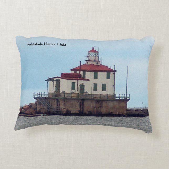 Ashtabula Harbor Harbour Light accent pillow Dekokissen (Rückseite)