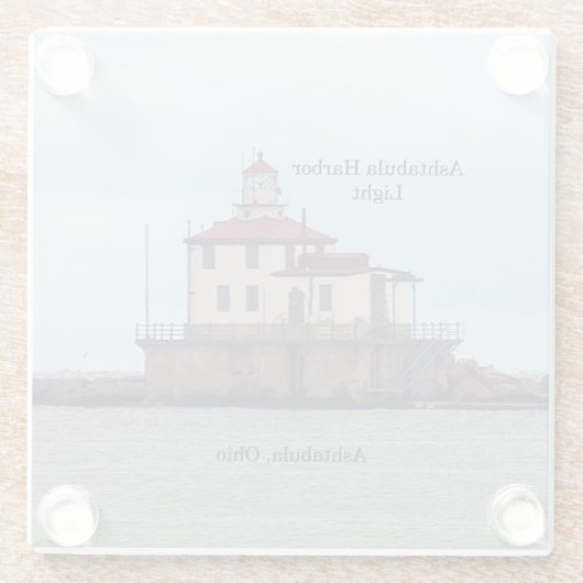 Ashtabula Harbour Light glass Untersetzer (Rückseite)