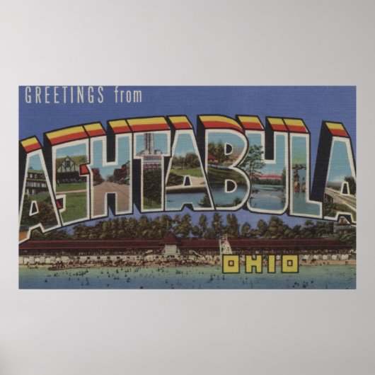 Ashtabula, Ohio - Große Buchstabenszenen Poster (Vorne)