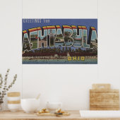 Ashtabula, Ohio - Große Buchstabenszenen Poster (Küche)