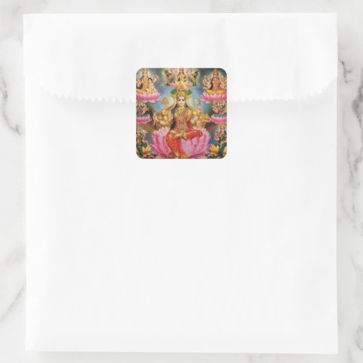 Ashtalakshmi - Acht Formen von Lakshmi Quadratischer Aufkleber (Tasche)