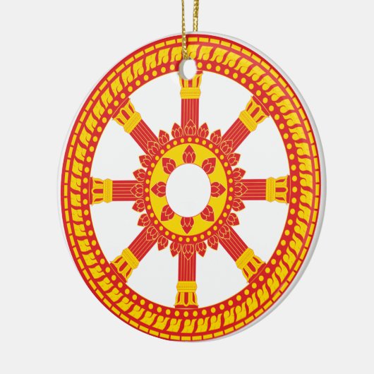 Ashtamangala Symbol Dharmachakra Rad von Dharma Keramikornament (Links)