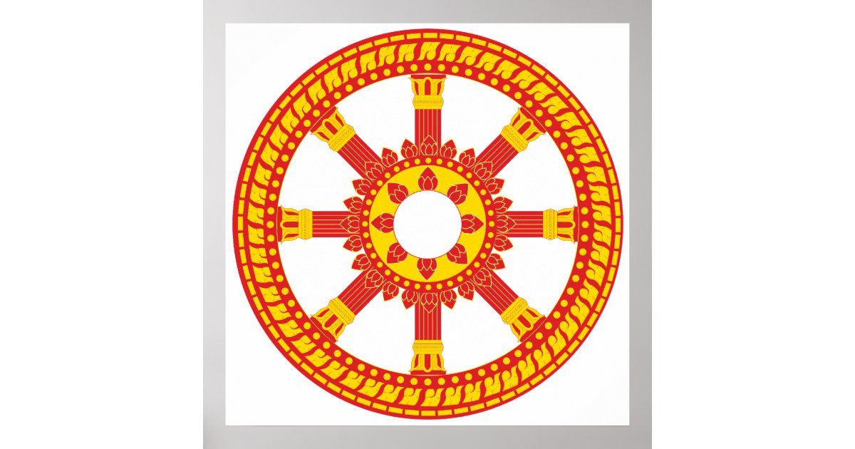 Ashtamangala Symbol Dharmachakra Rad von Dharma Poster | Zazzle