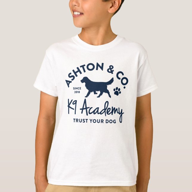 Ashton & Co. K9 Academy 1c Logo Kids' T-Shirt (Vorderseite)