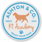 Ashton & Co. K9 Academy 2c Logo Light Aufkleber (Vorderseite)
