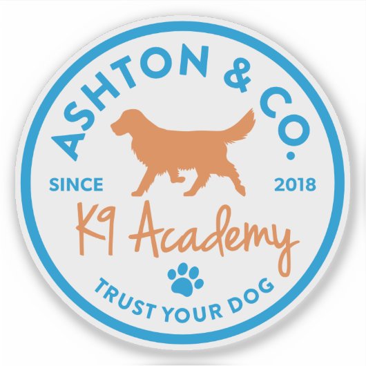 Ashton & Co. K9 Academy 2c Logo Light Aufkleber (Vorderseite)