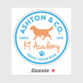 Ashton & Co. K9 Academy 2c Logo Light Aufkleber (Blatt)