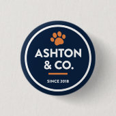 Ashton & Co. K9 Academy 2c Paw Dark Button (Vorderseite)